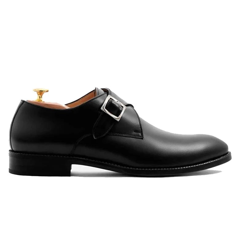 Black Monk Straps Men Shoes Designer Wedding Dress Genuine Leather Best Handmade Business Shoes for Man