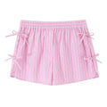 Women Striped Pleated Lace Up Mini Shorts Female Chic Lady Shorts