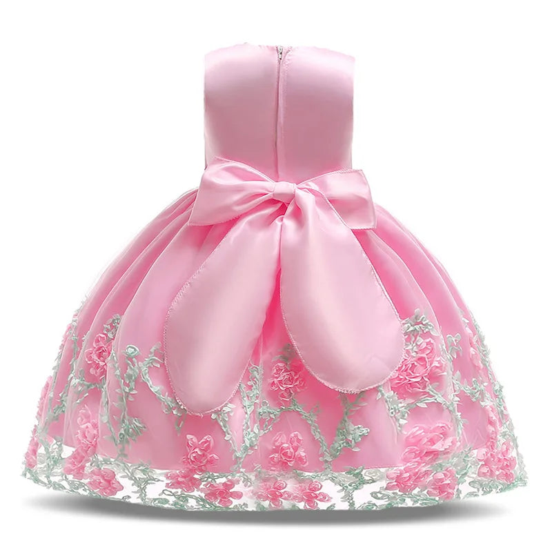 Flower Girl Dress Children Wedding Communion Formal Sleeveless Lace Princess Elegant Party Prom Dresses For Kids
