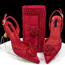 Elegant Sliver Sandals for Simple And Versatile Exquisite Party Shoes And Bag Set