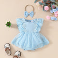 Summer Newborn Baby Girls Mesh Romper Dresses For Infant Solid Dress Toddler Girls Clothes