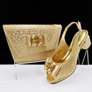 Shoes And Bag Sets For Evening Party With Stones Leather Handbags Match Bags