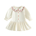 Toddler Kids Girls Fall Shirt Dress Bow Pattern Dress
