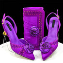 Elegant Sliver Sandals for Simple And Versatile Exquisite Party Shoes And Bag Set