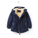 Winter Baby Boy Girl Clothes Fleece Thickened Children's Warm Hooded Swallowtail Trench Coat Kids Jacket Outerwear