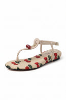 Summer Shoes Wedges Low Heels Emboridery Sweet Gladiator Flip Flops Elegant Women Sandals