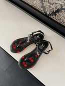 Summer Shoes Wedges Low Heels Emboridery Sweet Gladiator Flip Flops Elegant Women Sandals