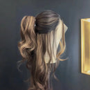 Mannequin head with long, wavy hair styled in a ponytail against a dark wall, Obroi