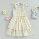 Kids Toddler Girl Summer Dress Sleeveless Bow Ruffle Dresses For Girls Children Clothing