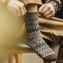 Retro 3 Pairs Knitted Mid-calf Socks Ethnic Contrast Versatile Long Socks for Men's and Women's Autumn Socks