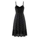 Black dress with white floral pattern on a white background, Obroi