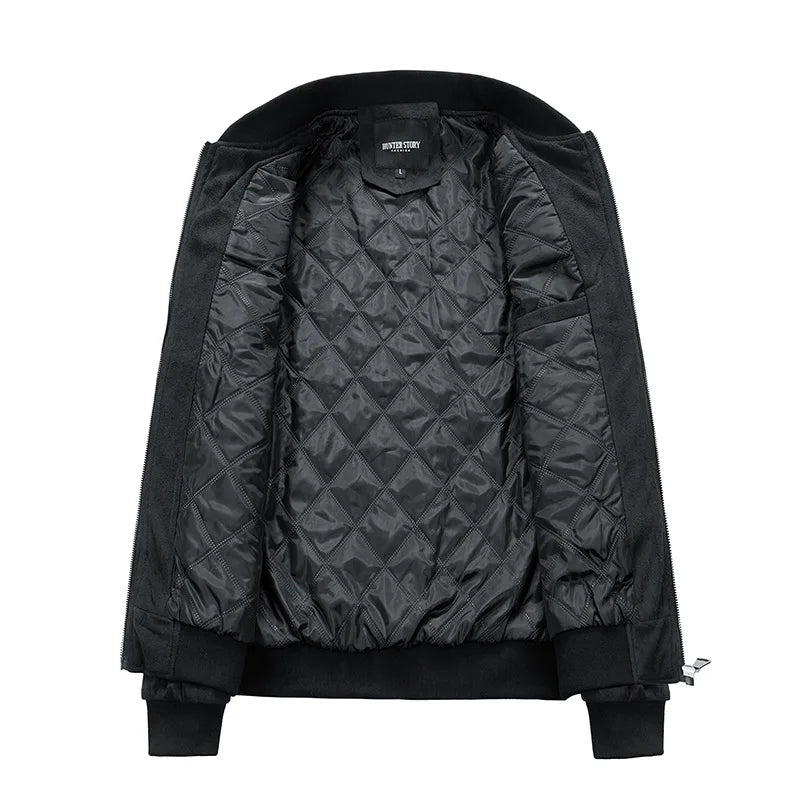 Men Bomber Jackets Vintage Casual Baseball Jacket Autumn Winter Windproof Outwear
