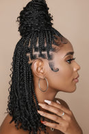 Knotless Box Braided Wigs with Curly Ends Lace Boho Braided Lace Wigs Lace Frontal Braids Wig for Women