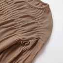 Autumn individual and unique design casual pleated long-sleeved knitted sweater