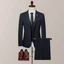 Quality casual suit stripes handsome trend three-piece set