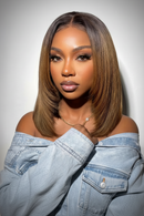 Hair 7x5 Bye-Bye Knots Chestnut Brown Ombre Straight Bob Wig Human Hair Pre Cut Pre Bleached Glueless Wig