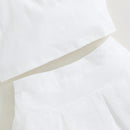 Summer Girls Clothing Sets Casual Short Sleeve Crop Tops White Elastic Band Skirt Baby Clothes Children Kids Outfits