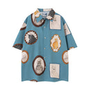 Short Sleeve Shirts Men Summer Retro Lapel Single Breasted Half-Sleeve Shirts Men