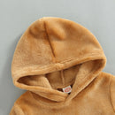 Baby Girls Winter Fleece Romper Toddler Newborn Baby Girls Rainbow Print Hooded Rompers Jumpsuits Casual Clothes Outfits