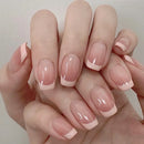 24pcs White Red Cherry Press on Nails Art with Charms Fake Nails Short Cute False Stick-on Nails