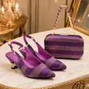 Matching Shoes and Bag for Women for Weddings Woman Heeled Shoes for Women Rhinestone Pumps