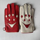 Men Leather Gloves Male Original Niche Retro Smile Winter Warm Fleece