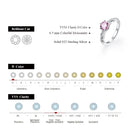 Pink Ring for Women Man Real Sterling Silver Engagement Anniversary Jewellery