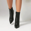 Female Ankle Boots Pointed Toe Zipper Women Short Autumn