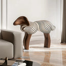 Light Luxury Creative Abstract Lamb Solid Wood Stool Artistic Design Sense Children's Household