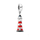 925 Sterling Silver Enamel Lighthouse Charms European Bead Gift DIY Accessories Jewelry