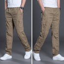 Casual Pants Men Cotton Breathable Joggers Men Military Straight Multi-pocket Work Trousers Male