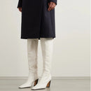 Western Women Boots Genuine Leather Heels Winter Shoes Ladies Long Chelsea Boot