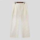 American Style Men Trousers Sexy See-through Lace Long Pants Male Diamond Patterned