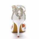 Summer Bridal Ankle Strap Pointed Toe Luxury Princess Wedding Shoes Women Party Prom Sandals