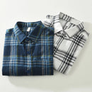 Classical Plaided Shirt Men Spring Fall Long Sleeve Business Casual Teens