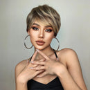 Wigs for women synthetic fiber short straight hair band bangs hair set high silk for daily use