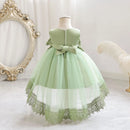 Baby Summer Dress Birthday Party Dresses for Kids Girl Lace Layer Sleeveless Princess Tulle Formal Clothes Gown