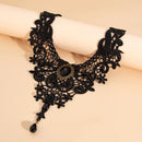 Gem Black Lace Bead Necklace Gothic Steampunk Gothic Collar Necklace Pendant