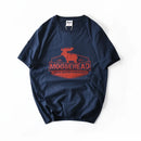 Washed Brushed American Retro Letter Casual T-shirt for Men Summer Tees Top