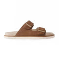 Mens Genuine Leather Slippers Summer Footwear Breathable Beach Shoes Buckle Nubuck Leather Slides