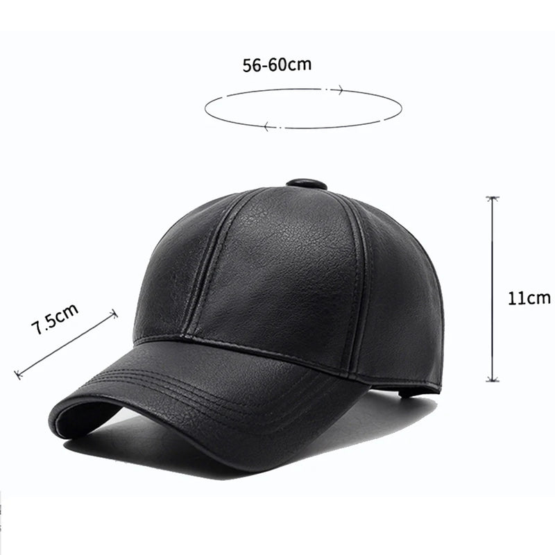 Leather Hat Baseball Cap Outdoor Sunshade Face Caps For Men Street Trucker Hats