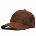 Matte Leather Baseball Cap for Men Fall Winter Male Genuine Frosted Leather Caps Outdoor Casual Retro