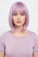 Light Purple Pink Wig for Women Natural Straight Bob Wig