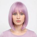 Light Purple Pink Wig for Women Natural Straight Bob Wig