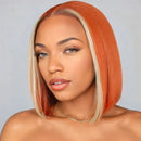 Ginger Short Straight Bob 13x1 Lace Front Human Hair Wigs For Women
