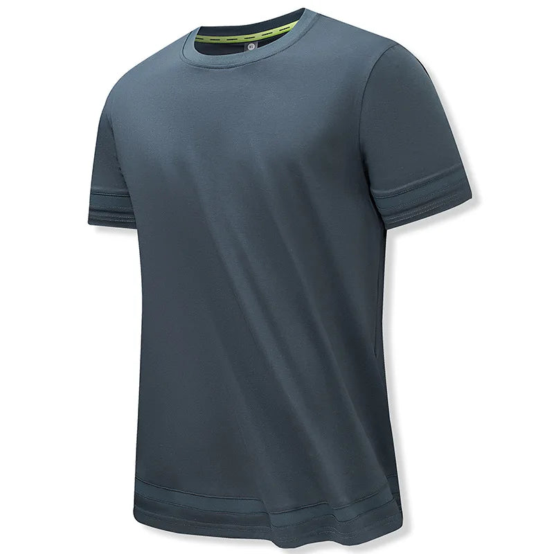 Round Neck Stitching Trend T-Shirt Men's Summer Casual Short-Sleeved Top