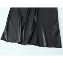 Women Backless Foil Slip Dress Vintage Black Female Long Party