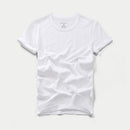 Short Sleeve T-shirts for Men Retro Summer Cotton Solid Tops Male Casual Simple Thin White Tee Clothing
