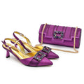 Crystal Shoes and Bags Set Rhinestone Evening Party Luxury Bag Women Wedding Pumps