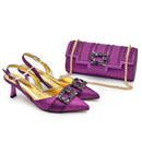 Crystal Shoes and Bags Set Rhinestone Evening Party Luxury Bag Women Wedding Pumps
